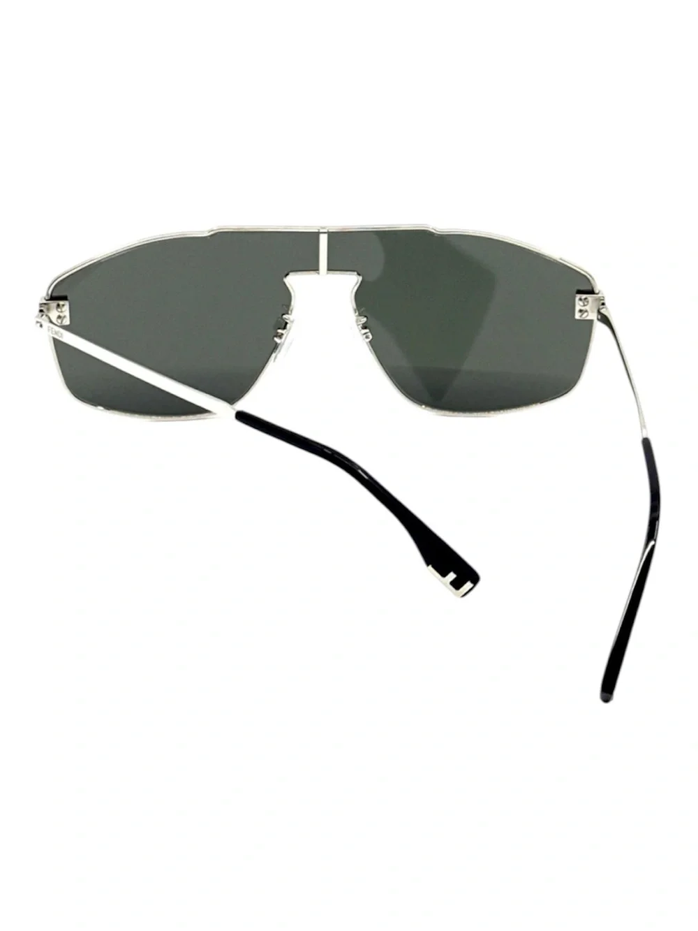 NWT Fendi Sky Aviator Sunglasses Silver Mirror Shield FF Logo Men Women Eyewear